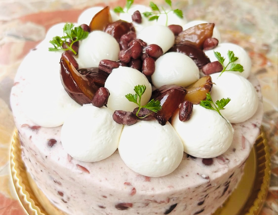 小豆の生クリームデコ